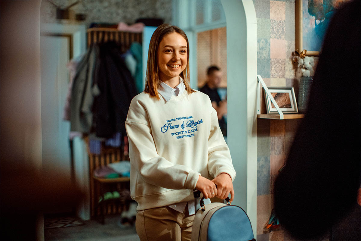 Екатерина Старшова на съемках сериала «Папины дочки»