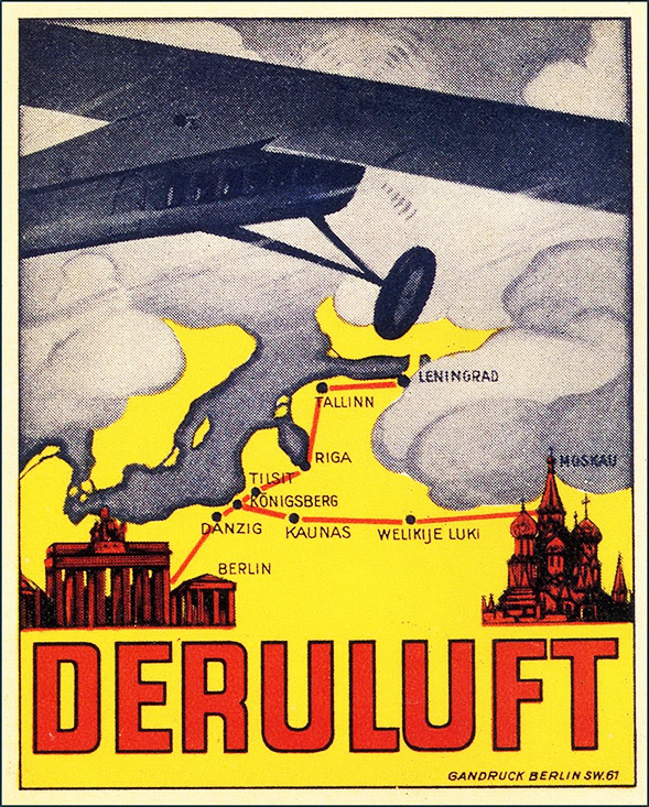 Советско-германские отношения «в обход Версаля» набирали силу. Авиакомпанию Deutsch-Russische Luftverkehrs A.G. или «Дерулуфт», как у нас ее называли, основали 11 ноября 1921 года, а просуществовала она до 31 марта 1937 года (с весьма печальным финалом для многих сотрудников). Многие самолеты «Дерулуфта» были оснащены моторами BMW. Рейсами авиакомпании пользовались Маяковский и Есенин