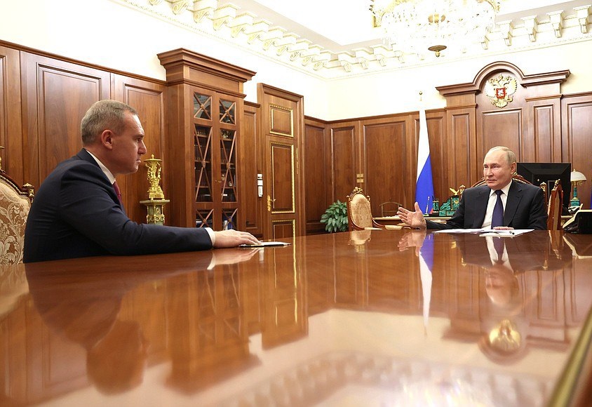 Руслан Кухарук на встрече с Владимиром Путиным