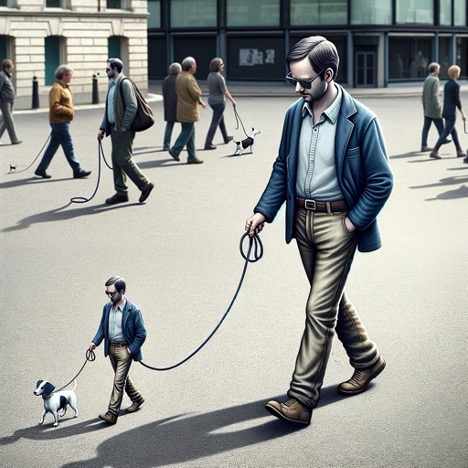 Человек и собака. Изображение создано автором с помощью нейросети