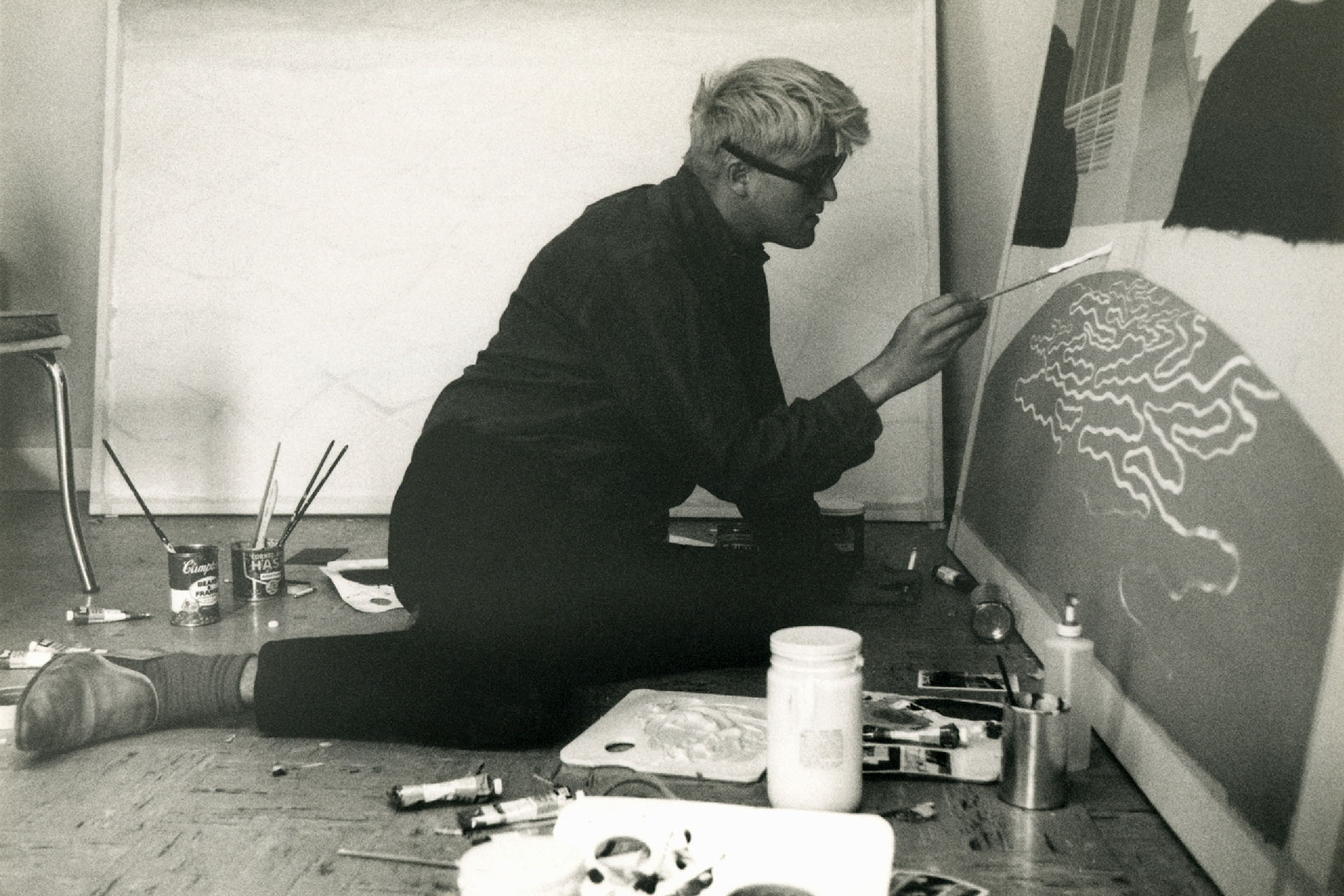 Дэвид Хокни за работой, Лос-Анджелес, 1966 год