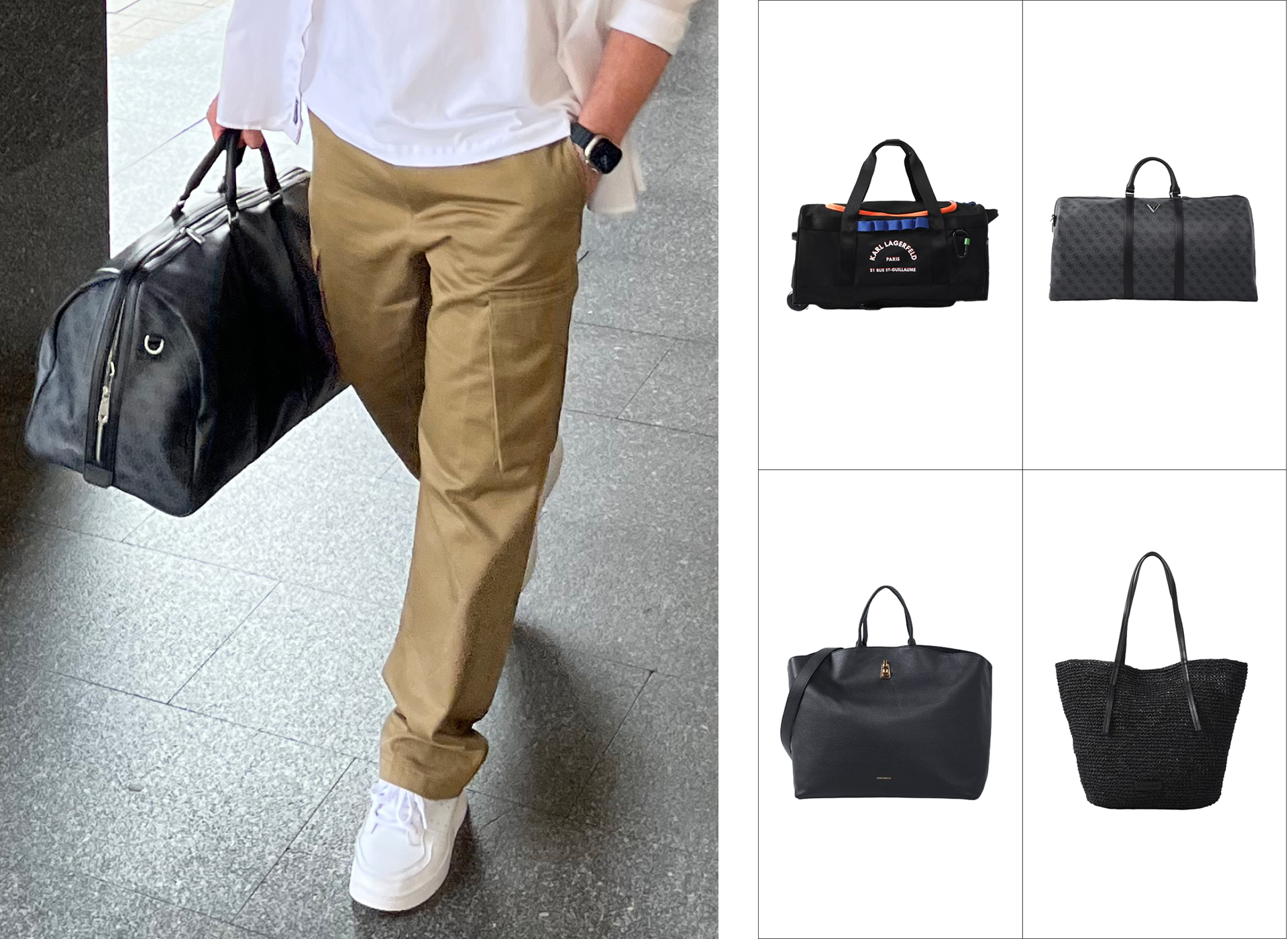 Сумка даффл Karl Lagerfeld; сумка даффл Guess; сумка шоппер Coccinelle; сумка шоппер Marc O'Polo