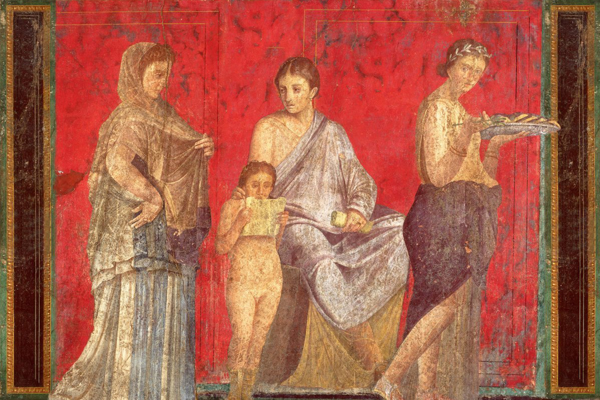 Фреска виллы Мистерий. Помпеи. 60 год  до н. э.