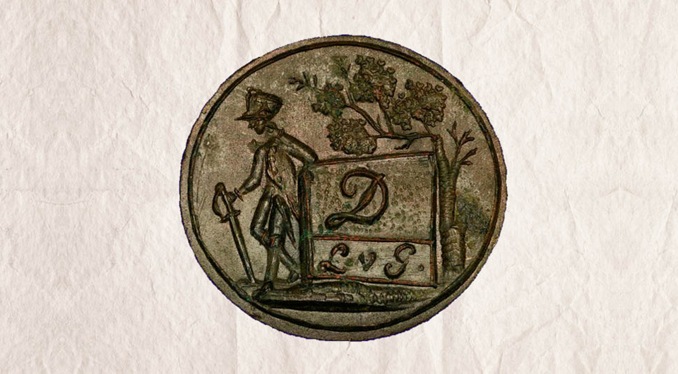 Щиток прикладной печати наполеоновского офицера
