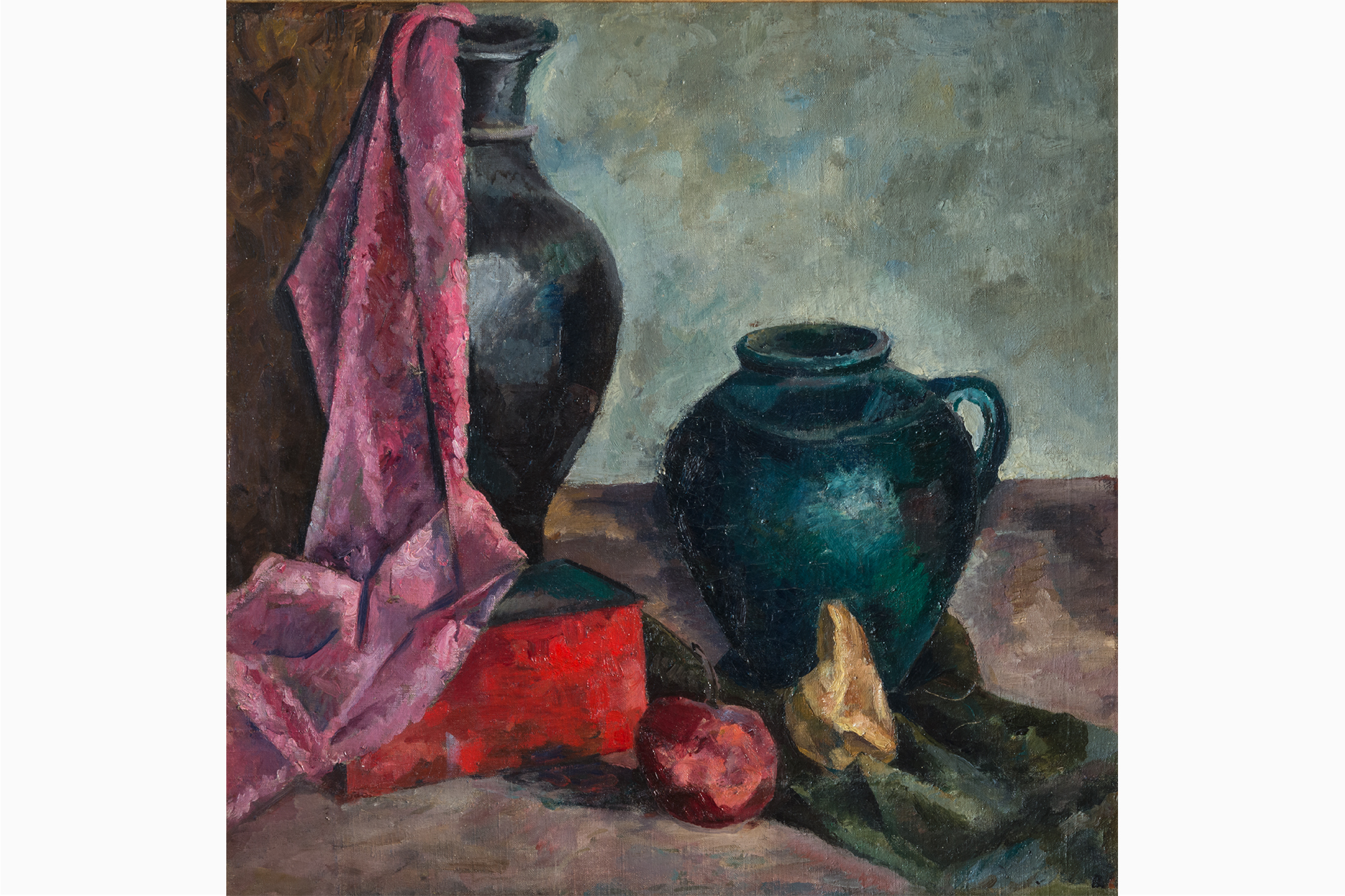 Елена Дынина. Натюрморт с глиняной посудой, 1925 год