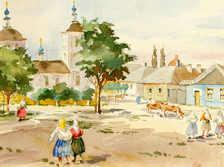 Картина «Пейзаж провинциального города» Ольги Романовой