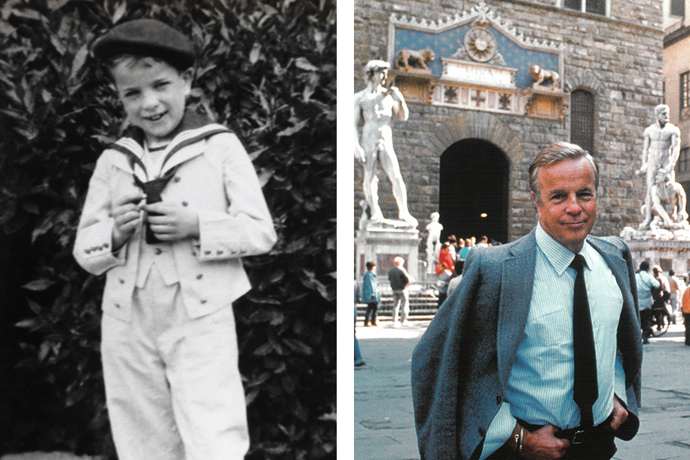 Слева: Франко Дзеффирелли в детстве; справа: Франко Дзеффирелли во Флоренции