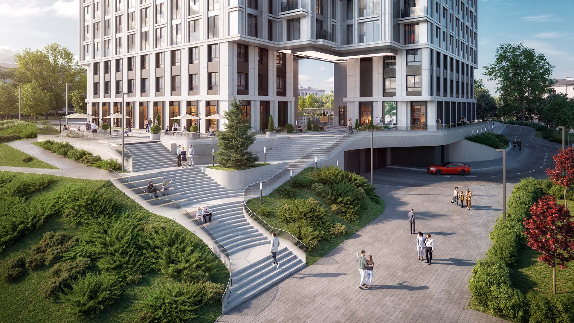Амфитеатр во дворе «EVOPARK Сокольники»