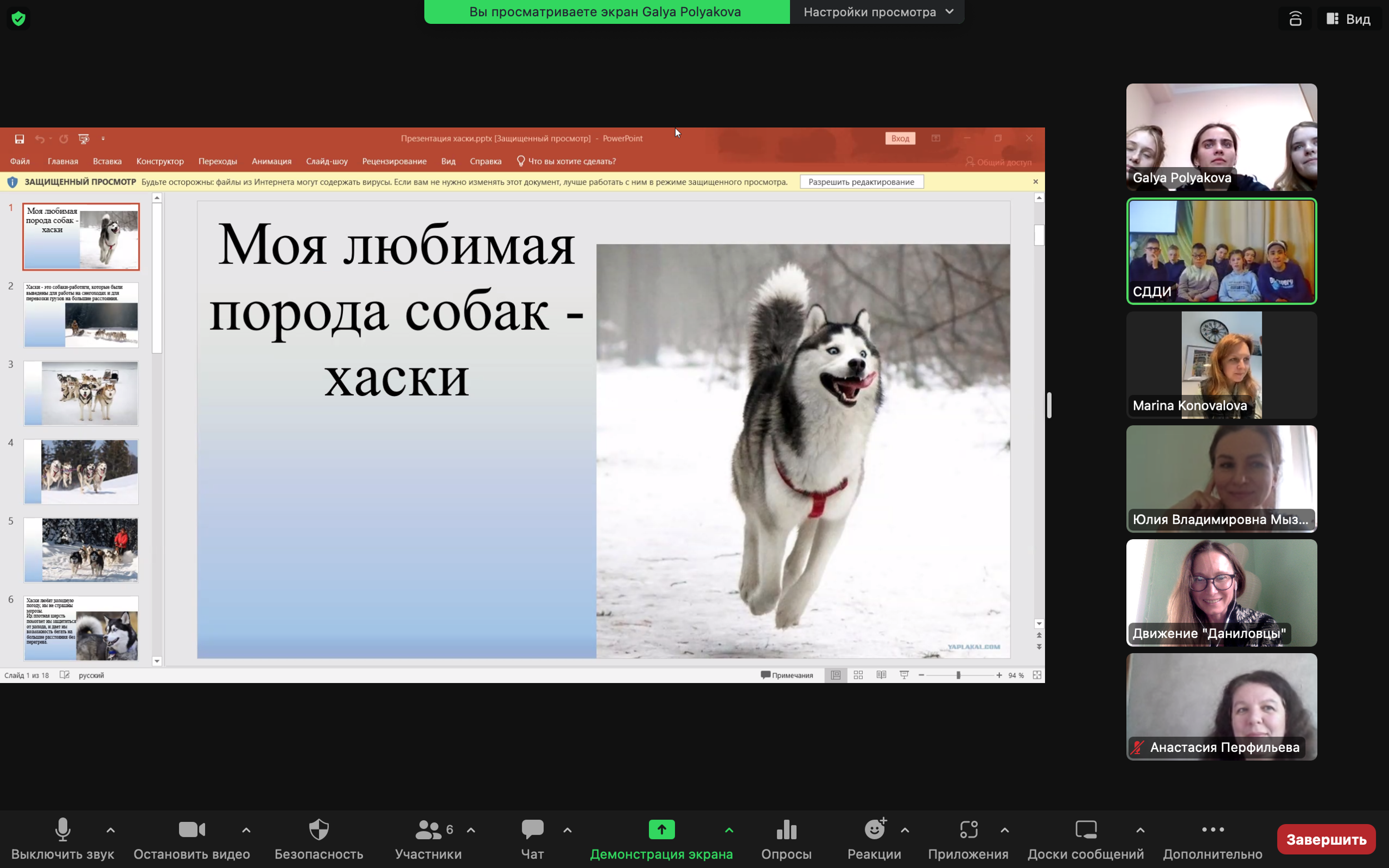 Кадр с онлайн-встречи. Из архива «Даниловцев»