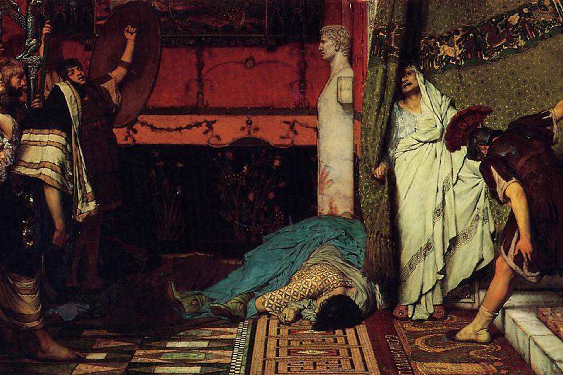 «Грат провозглашает Клавдия императором». Фрагмент. Лоуренс Альма- Тадема. 1871 год