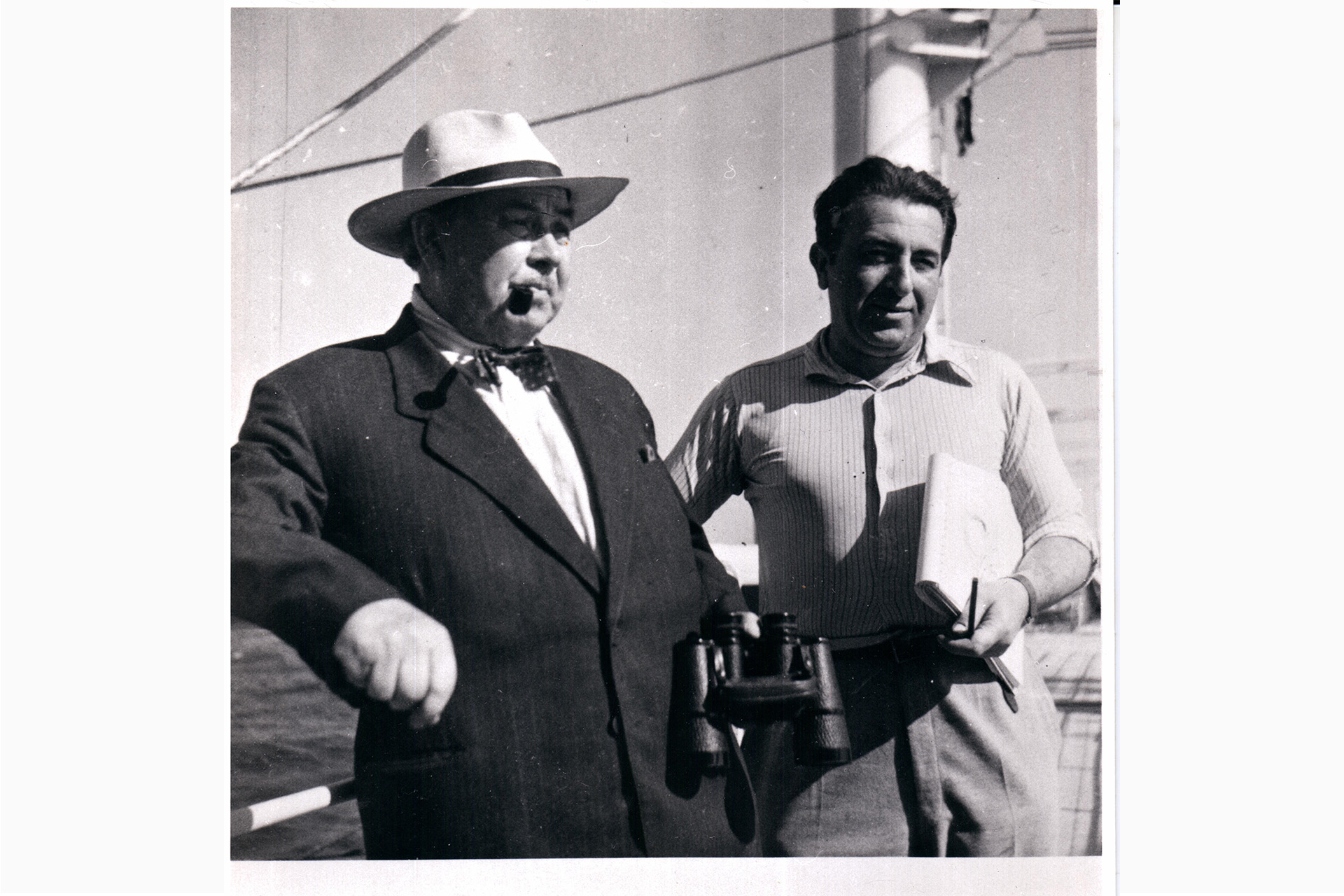 Александр Герасимов и Дмитрий Налбандян на борту теплохода
«Победа», 1956 год