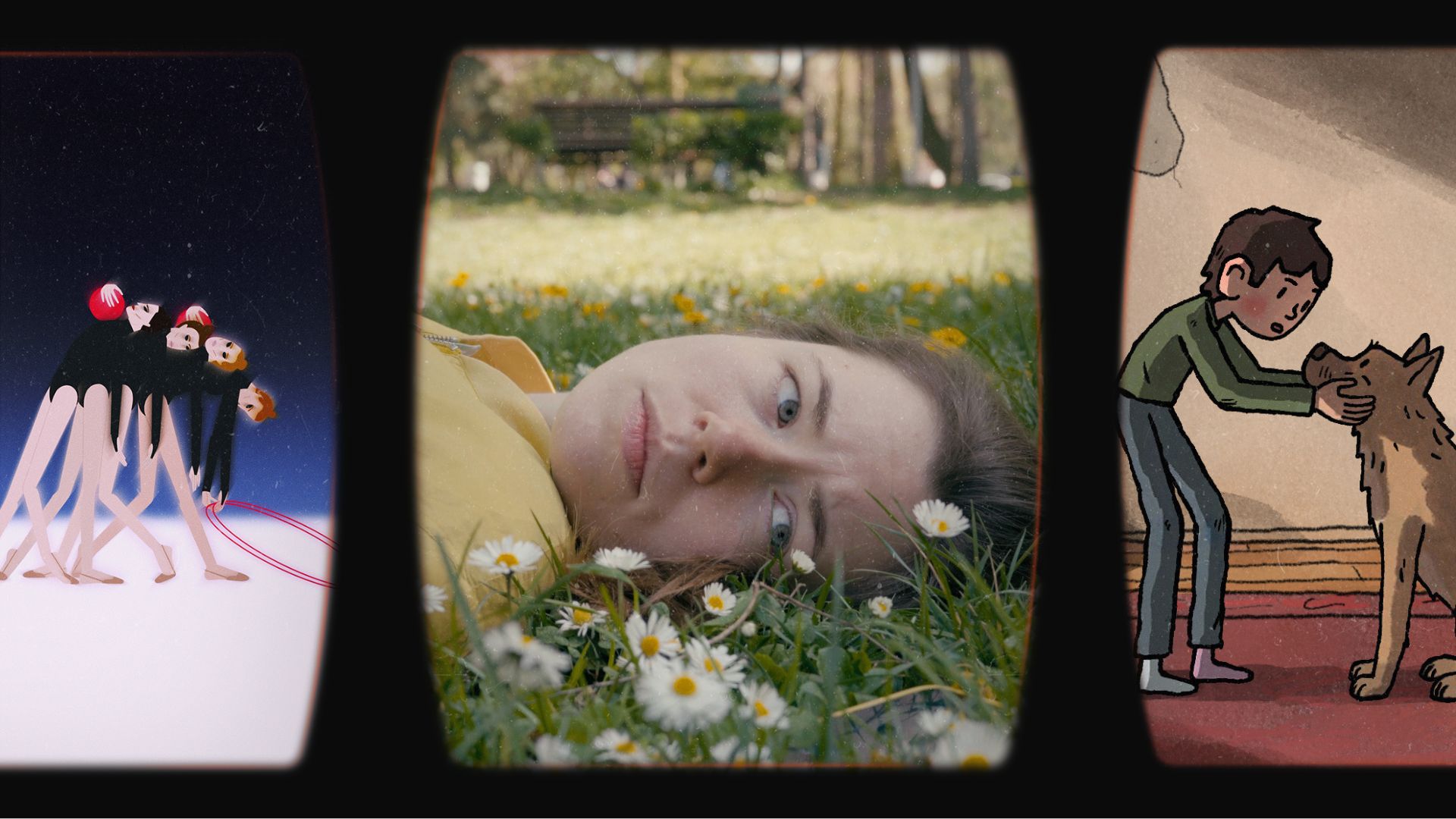 Кадр из фильма «The Last Drop» («Az utolsó dobás»), кадр из фильма «April Twenty-Seven» («Április huszonhét»), кадр из фильма «Dog Ear» («Kutyafü») / Friss Hús Budapest International Short Film Festival.
