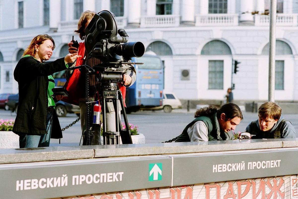 Оксана Бычкова на съемках фильма «Питер FM»