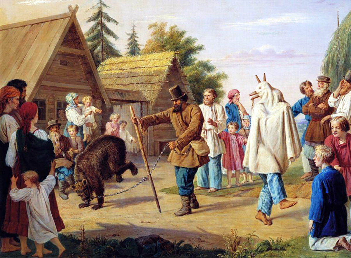 Франц Рисс, «Скоморохи в деревне», 1857 год