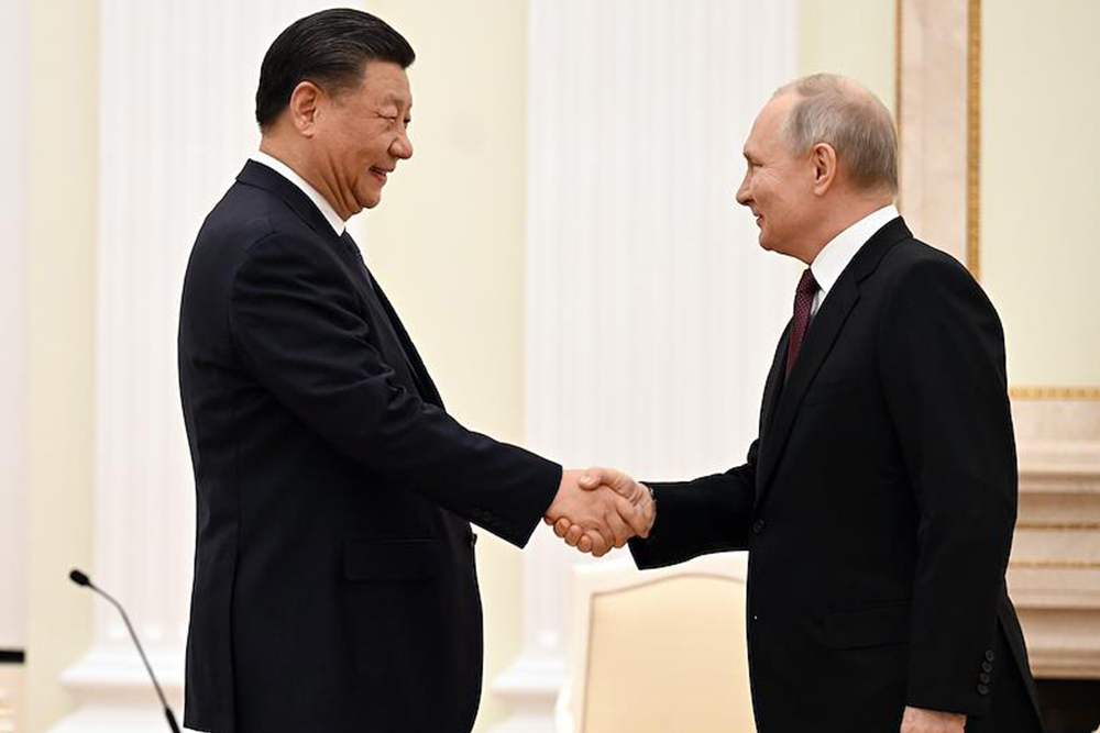 Встреча президента России Владимира Путина с председателем Китайской Народной Республики Си Цзиньпином в Кремле. 20 марта 2023 года
