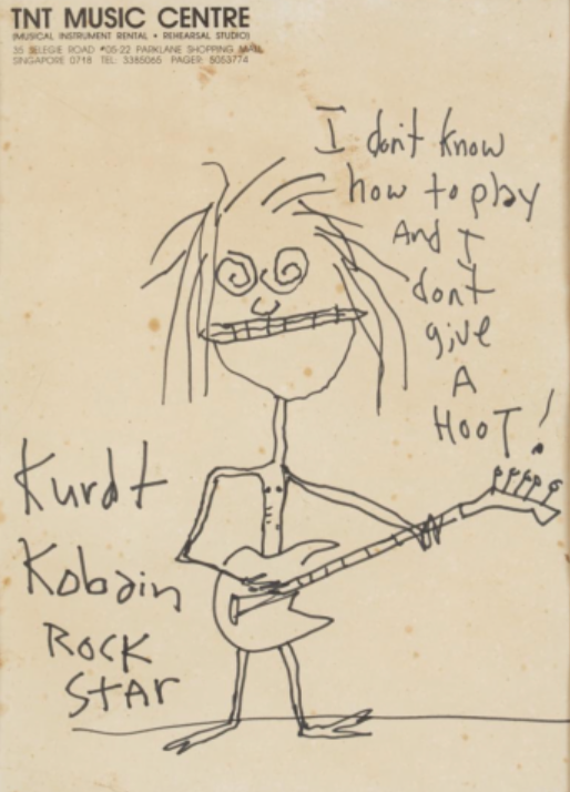 Карикатура Курта Кобейна на самого себя