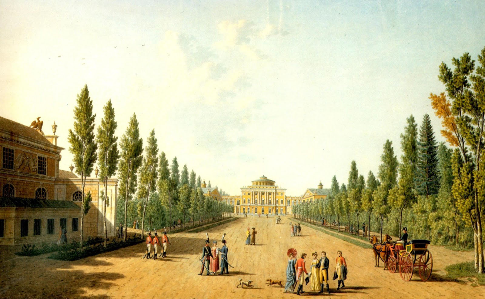 Габриэль Людвиг Лори (старший), «Вид дворца из сада в Павловске», 1805 год