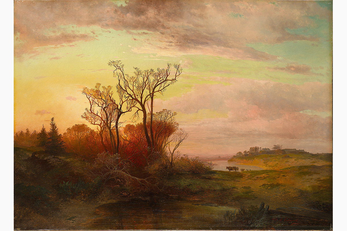 Алексей Саврасов, «Сельский вид в окрестности Москвы при закате солнца», 1858 год
