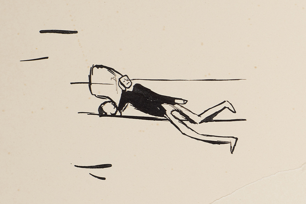 Рисунок Франца Кафки в его записной книжке