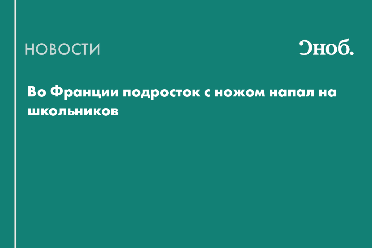 Во Франции подросток с ножом напал на школьников