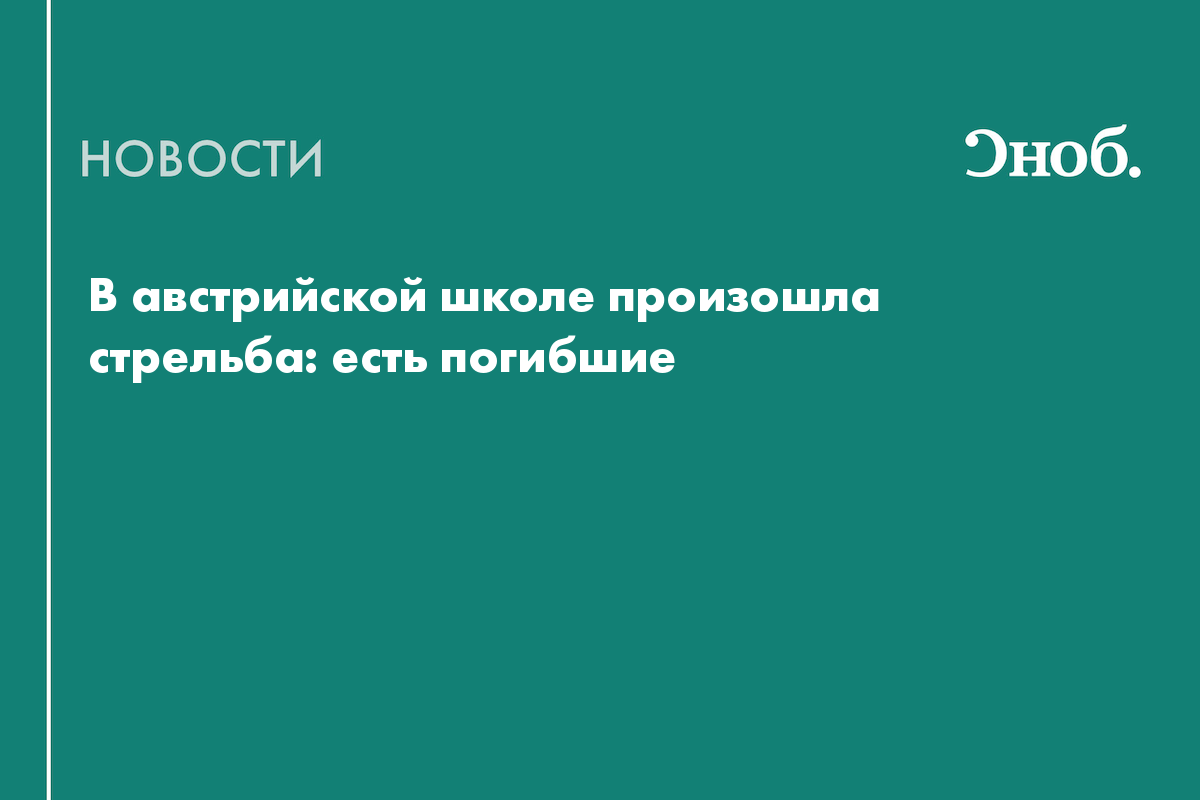 В Австрии при стрельбе в школе погибли около 10 человек