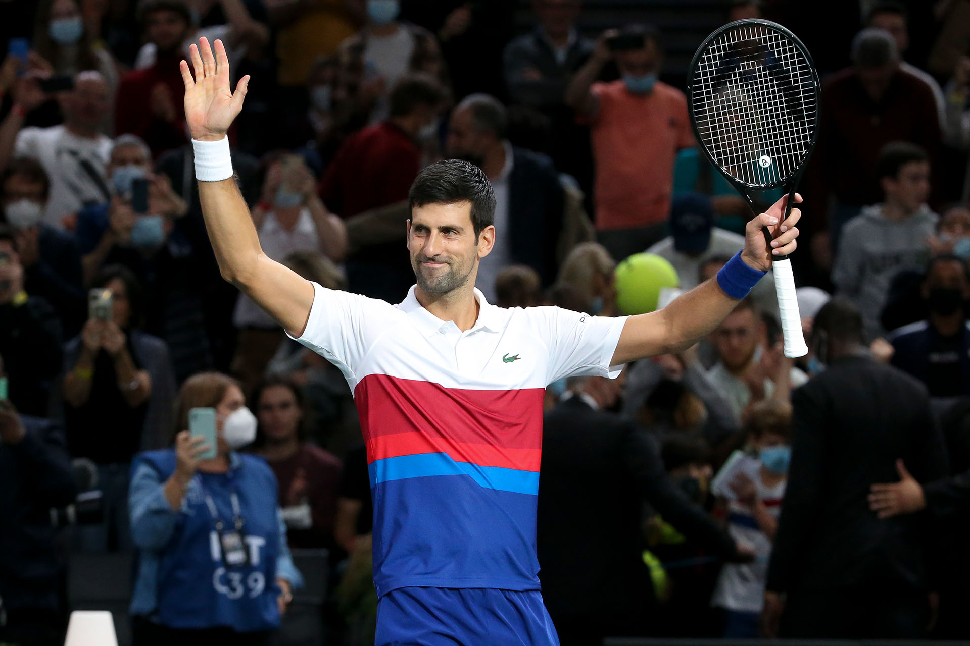 Новак Джокович после матча турнира Rolex Paris Masters 2021, 1 ноября 2021 года