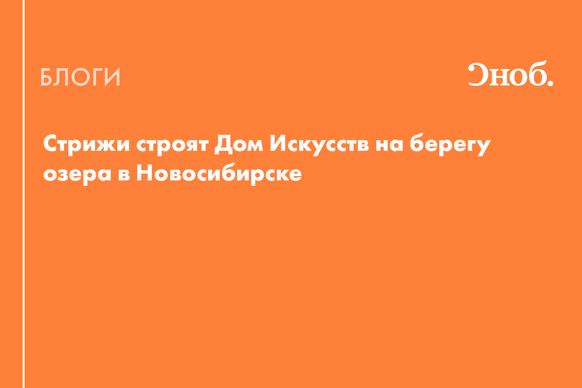 В новосибирском экорайоне Стрижи построят Дом искусств на берегу озера -  Блог Алексей Радкевич