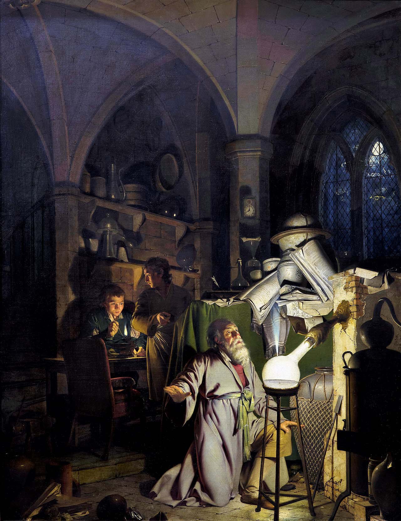 Джозеф Райт, «Алхимик, открывающий фосфор», 1771 год