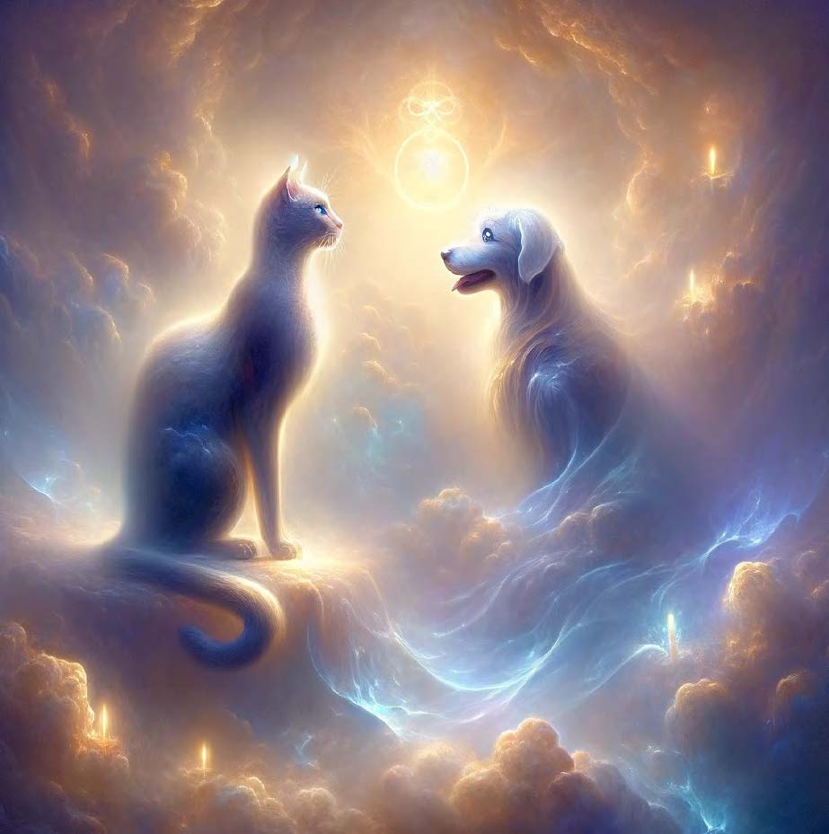 Кот Бердяева и собака Павлова. Изображение создано автором с помощью нейросети
