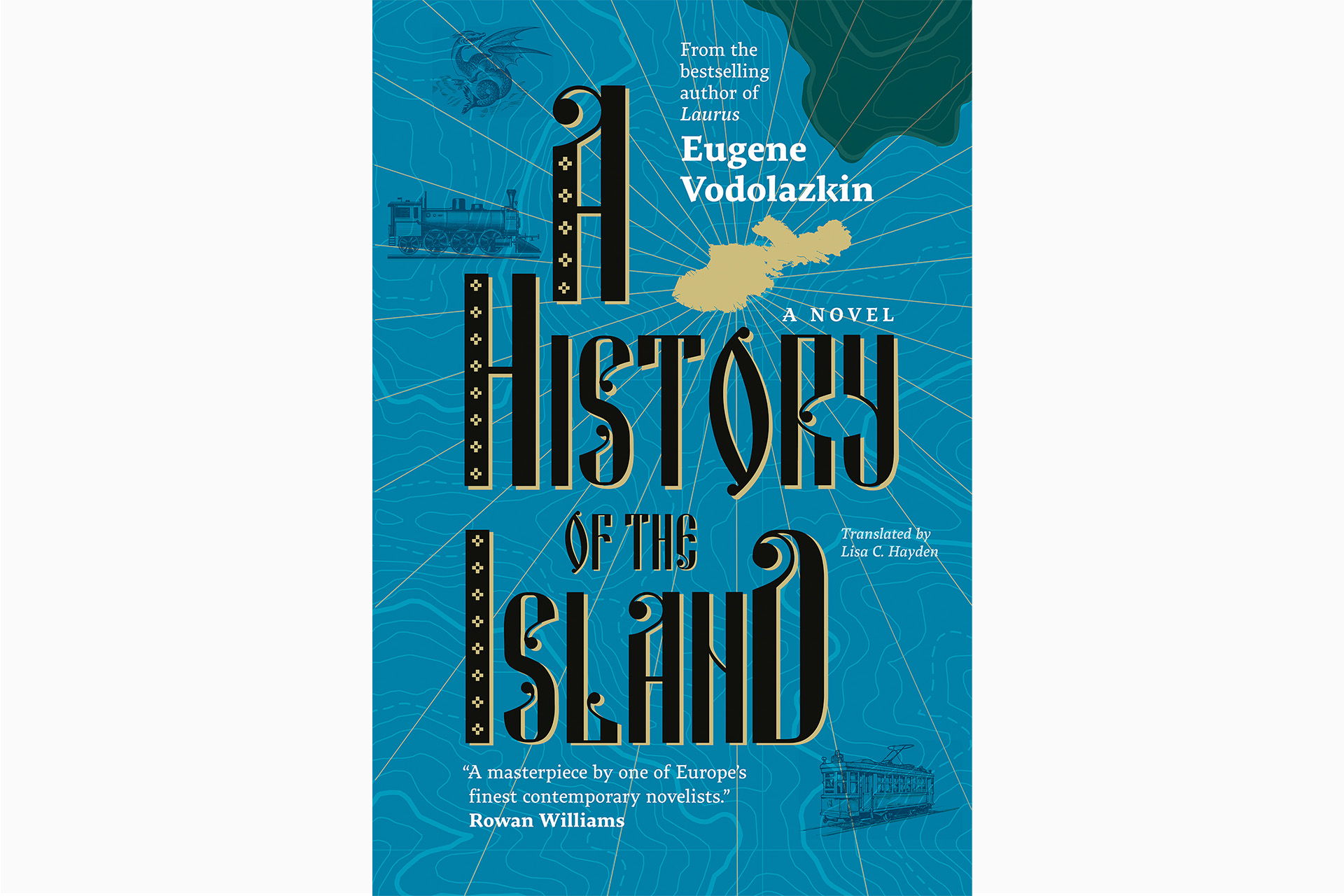 Обложка английского перевода «Оправдания острова» Евгения Водолазкина