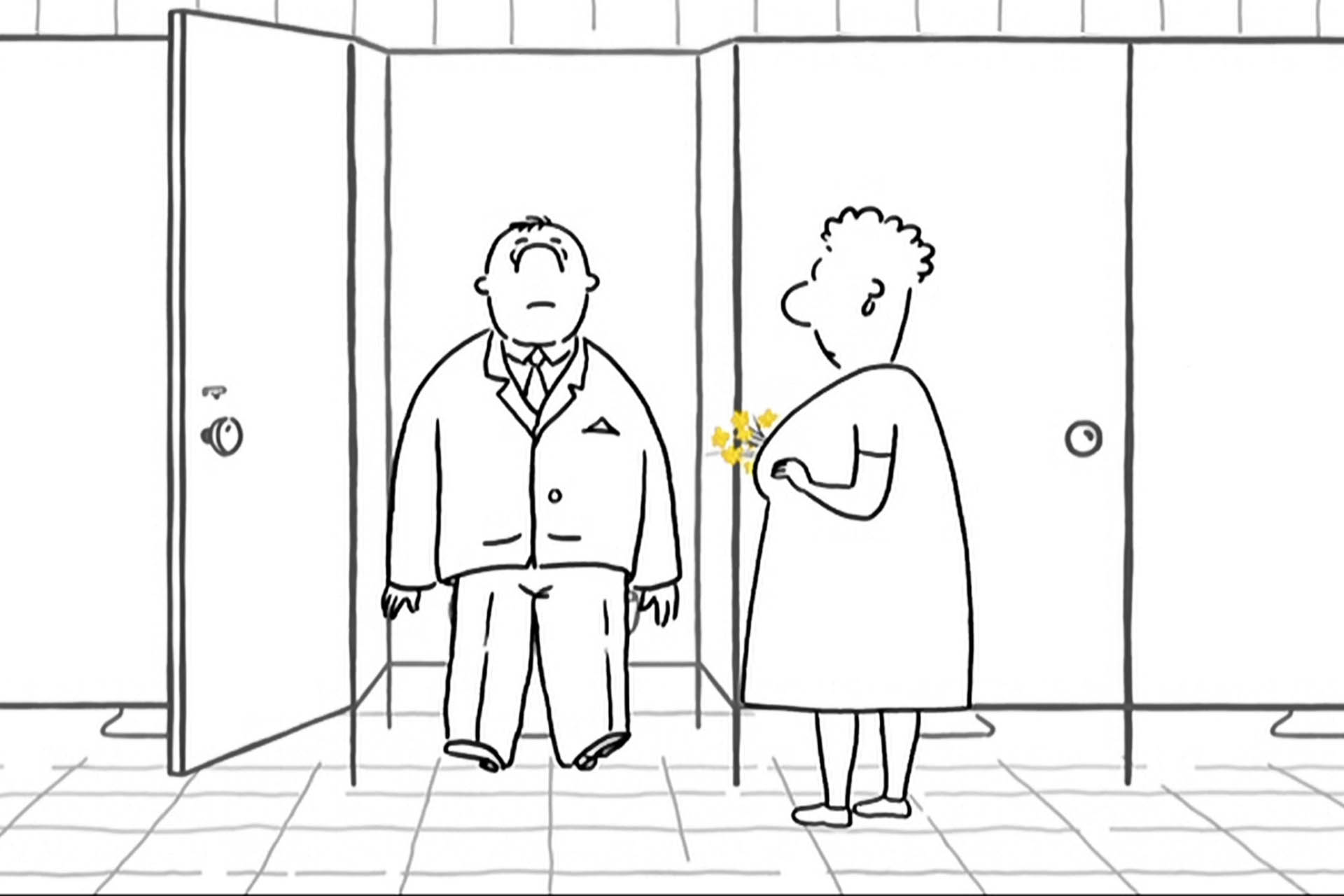 Кадр из мультфильма «Уборная история — любовная история»