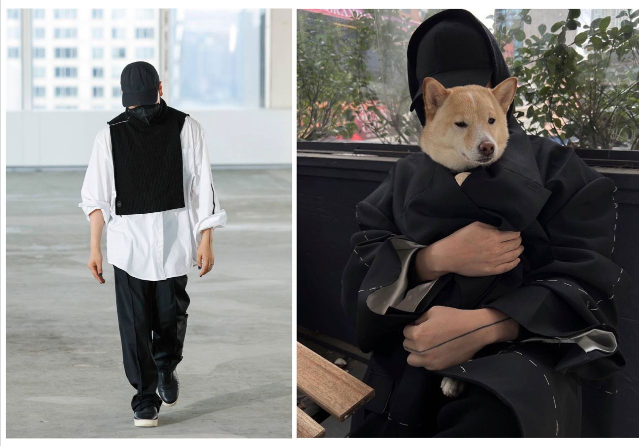 Питер До на показе Spring 2023 Ready-To-Wear, Питер До с собакой