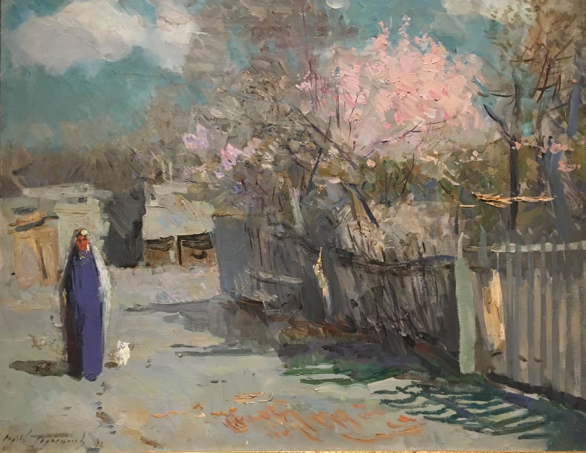 Сергей Герасимов. «Весна. Деревья в цвету. Самарканд». 1942. ГТГ