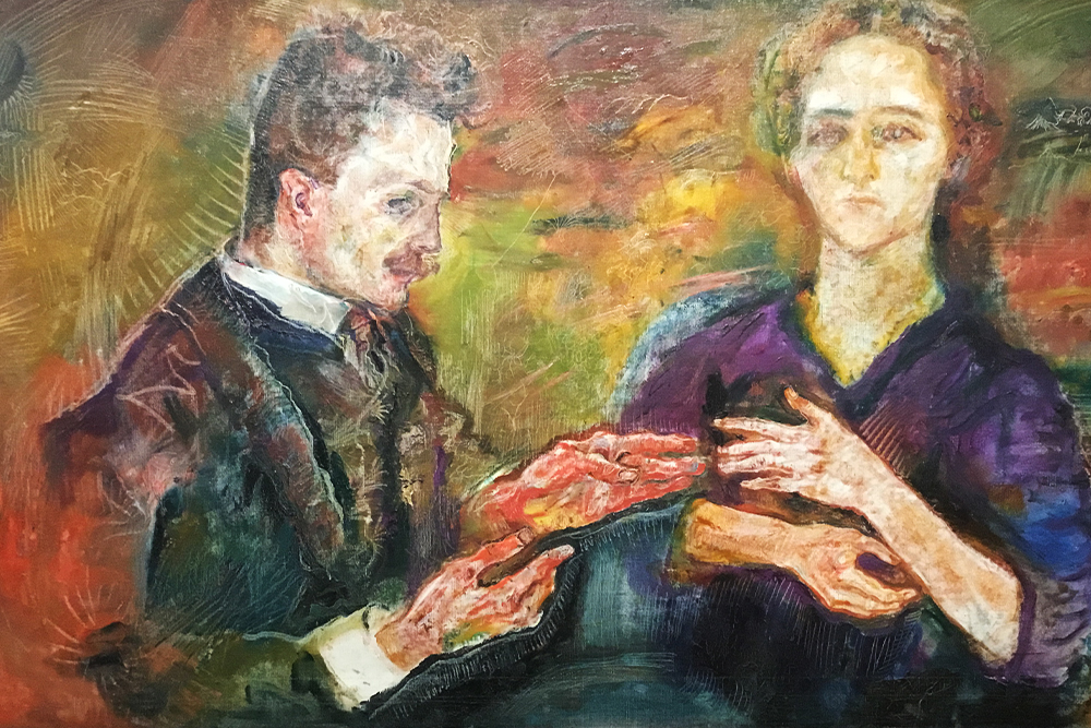 Оскар Кокошка. «Портрет Ханса и Эрик Титце». 1909 год