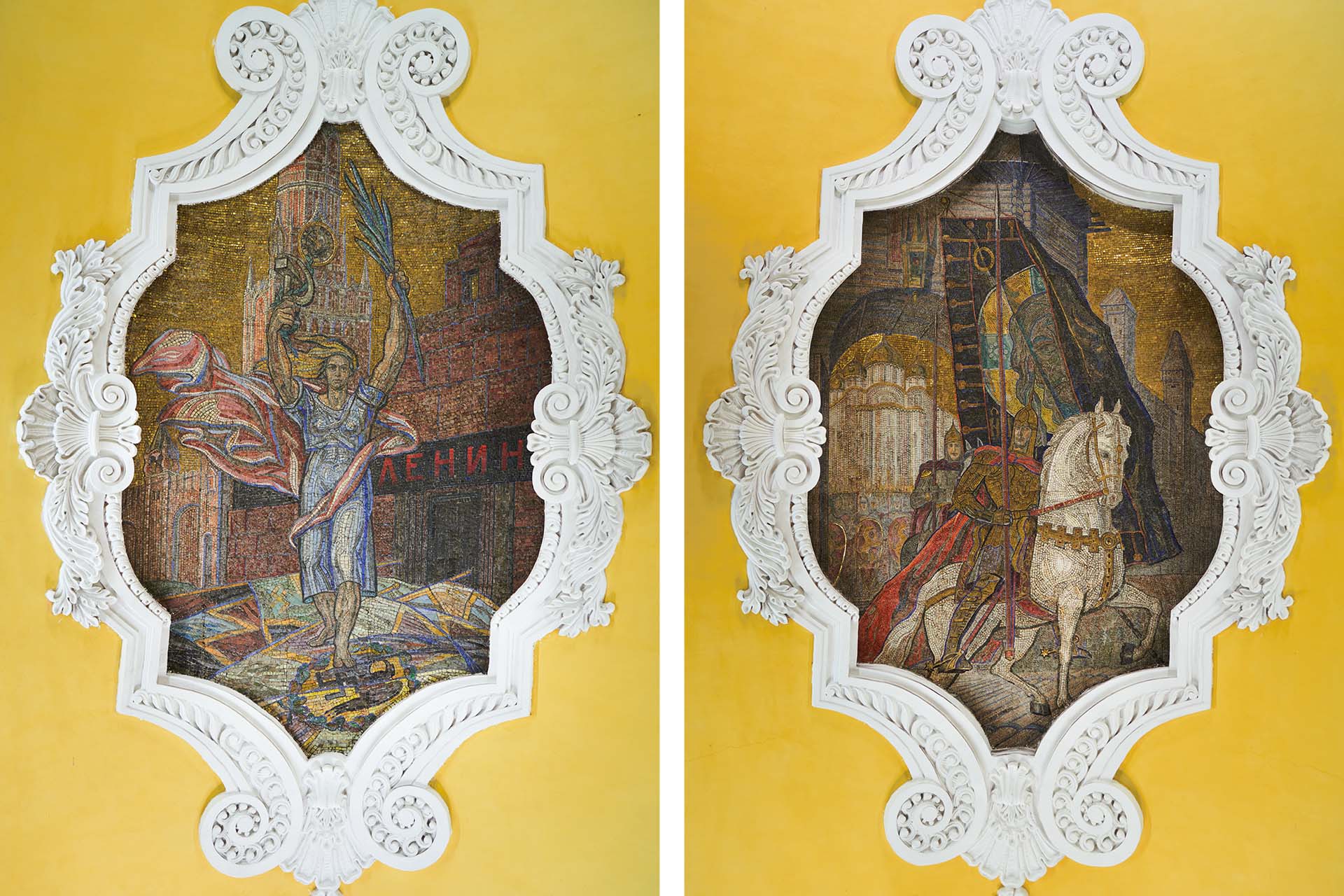 Мозаики Павла Корина на станции «Комсомольская» (Кольцевой линии)