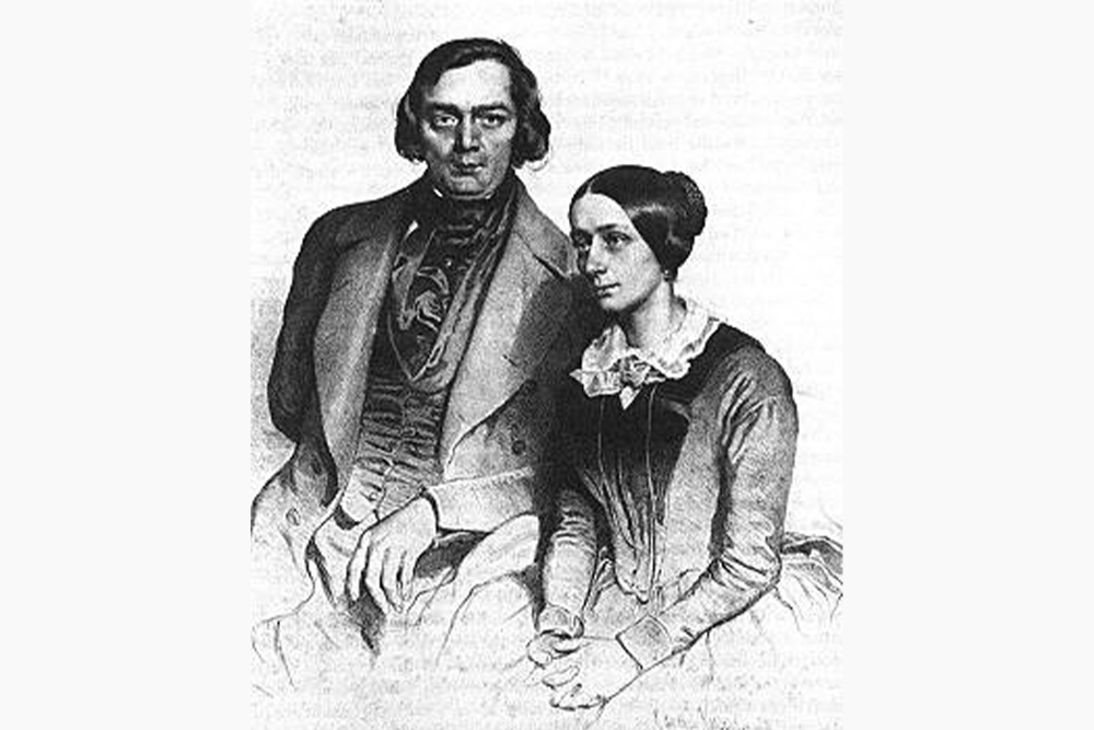 Роберт и Клара Шуман. Литография Эдуарда Кайзера, 1847 год