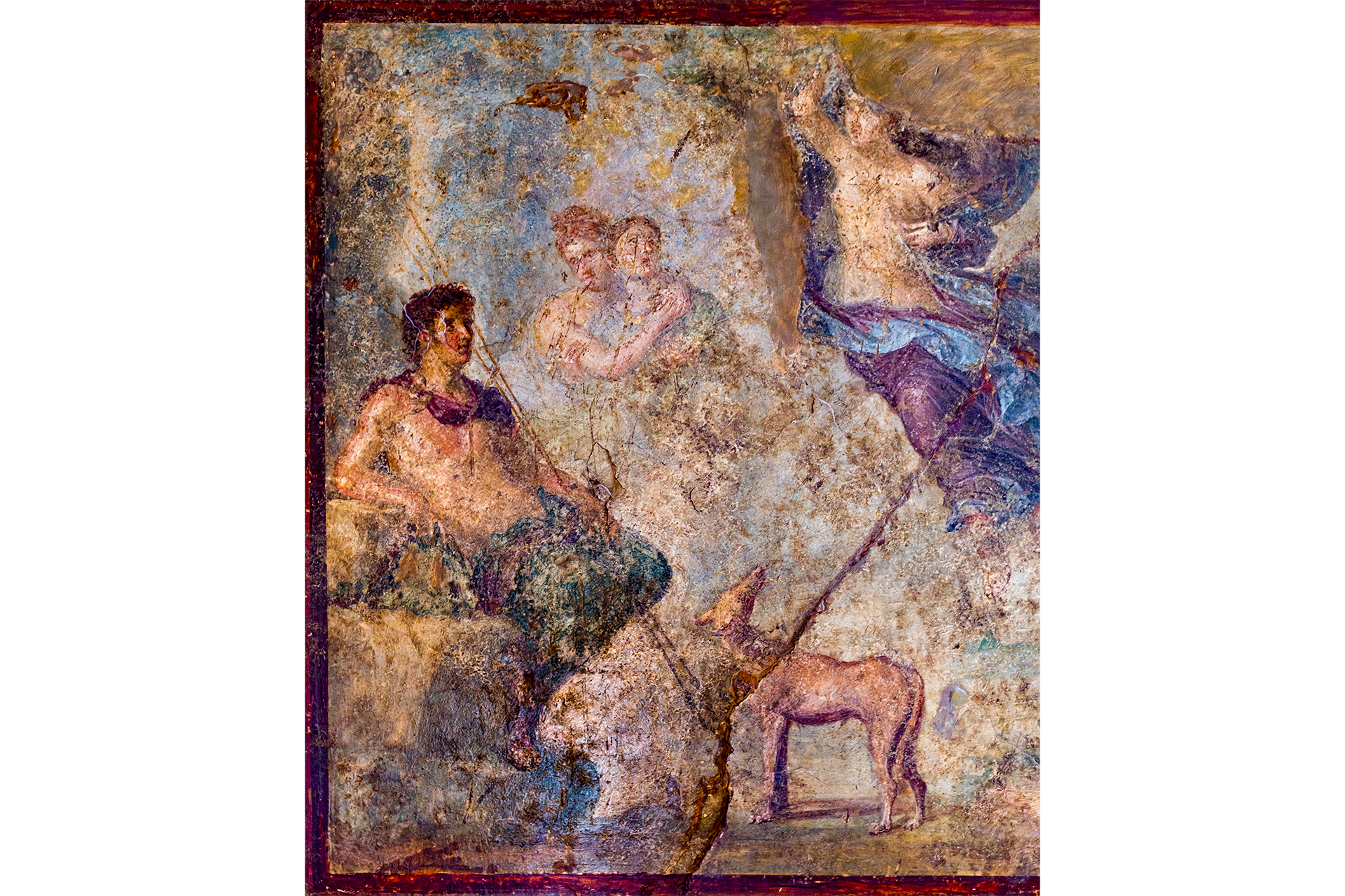 Эндимион смотрит на спускающуюся к нему Селену. Античная фреска из Помпей