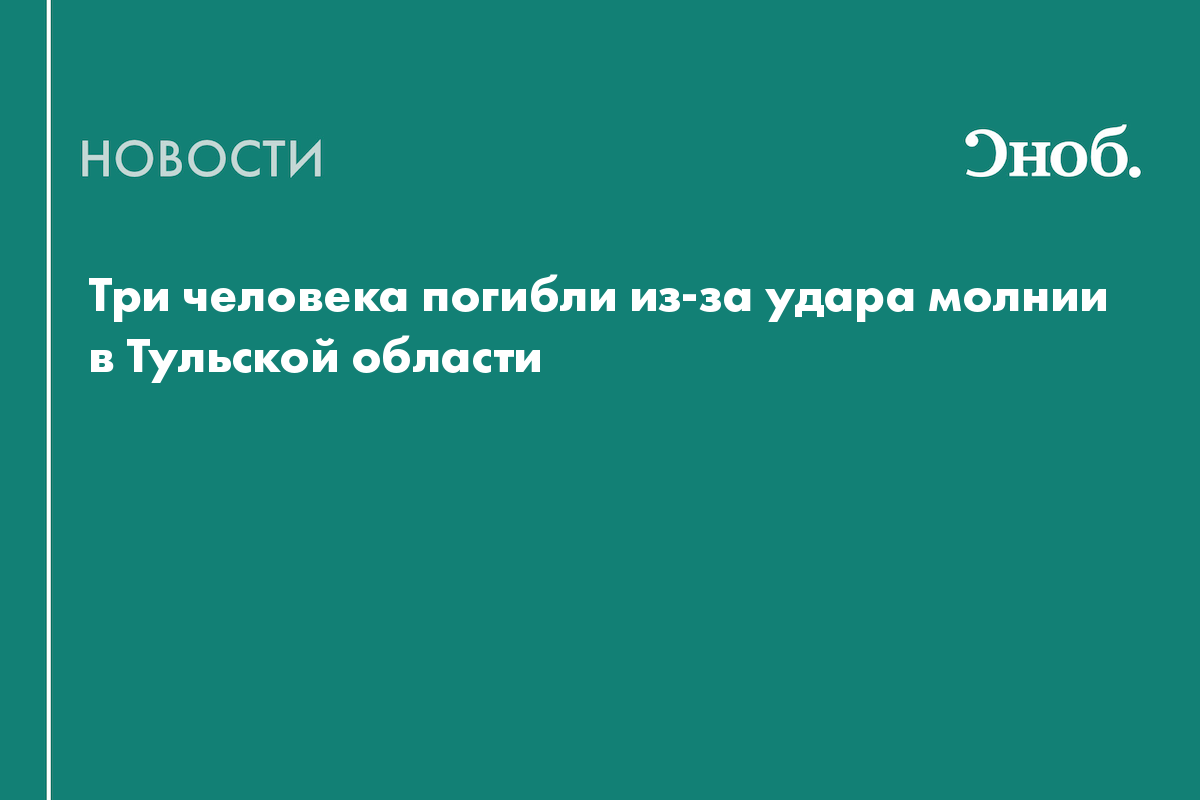 Ребенок погиб от удара молнии в Тульской области