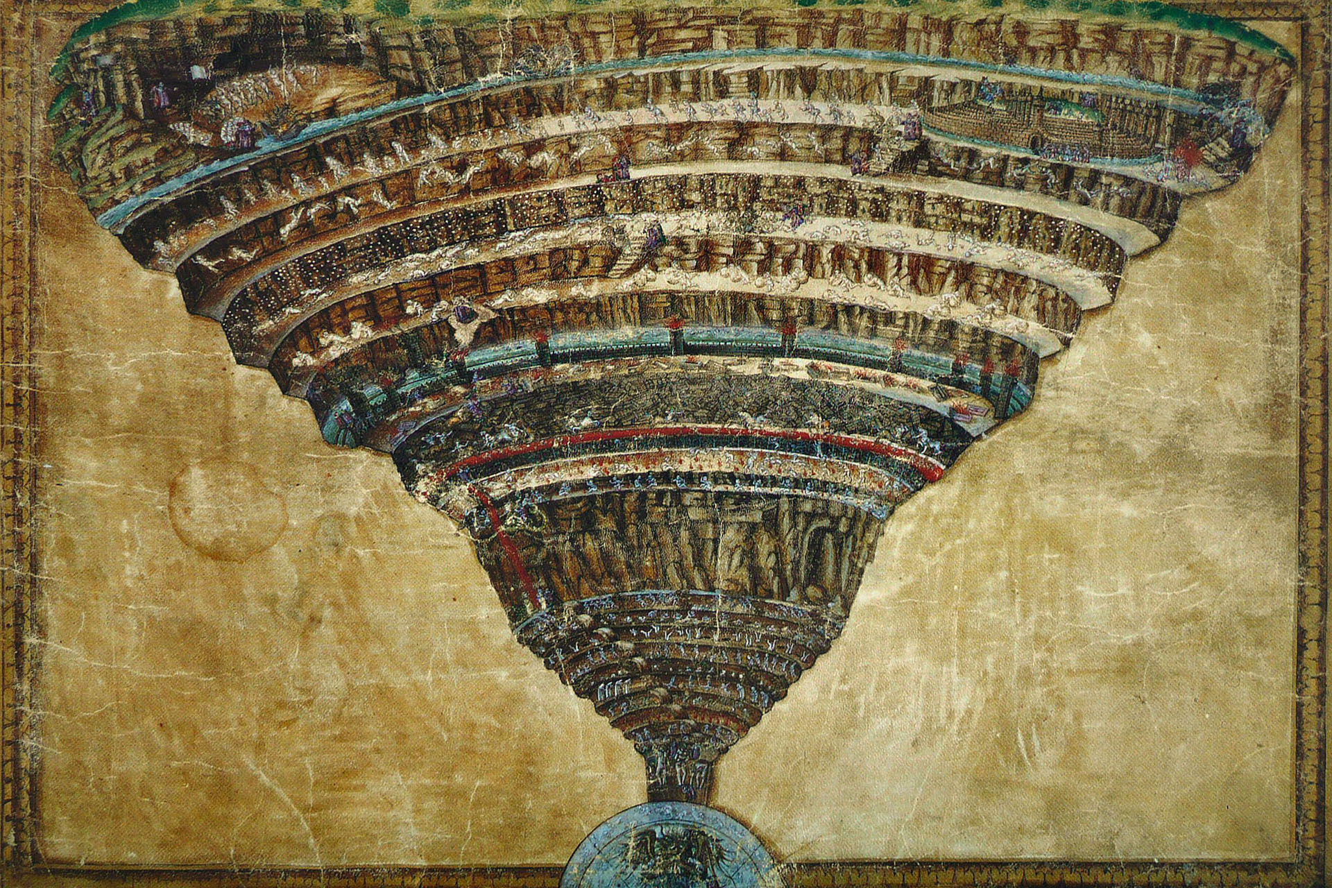 Сандро Боттичелли. «Карта ада»,
1480-1490-е годы