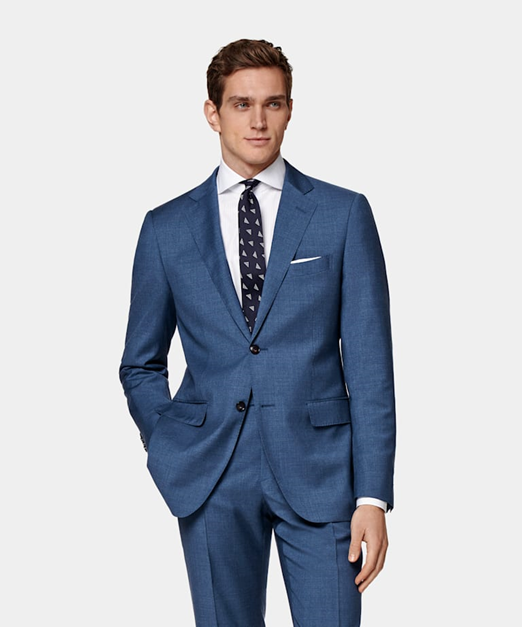 Mid Blue Perennial Napoli Suit Pure, Italy