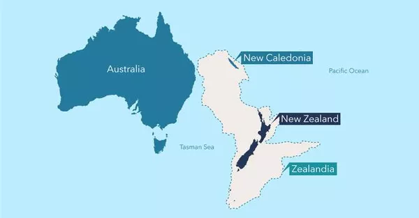 Возможная карта континента Зеландия