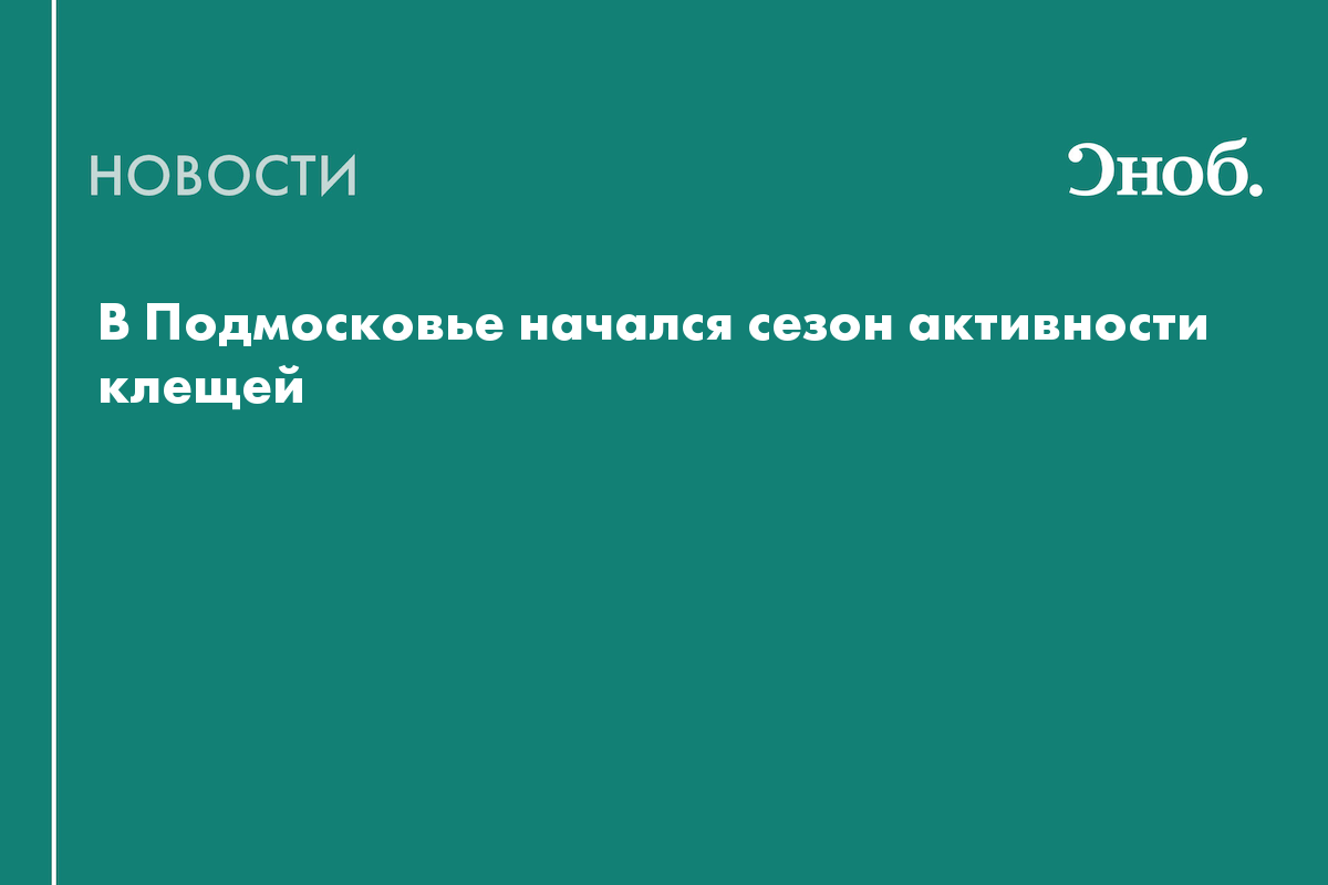 В Подмосковье зафиксировали первый в 2026-м случай укуса клеща