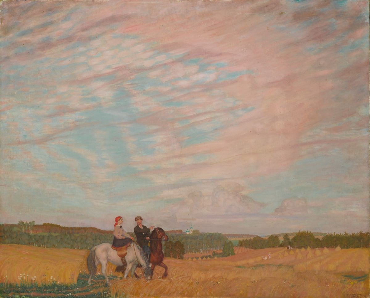 Борис Кустодиев. «Прогулка верхом». 1915. Холст, масло