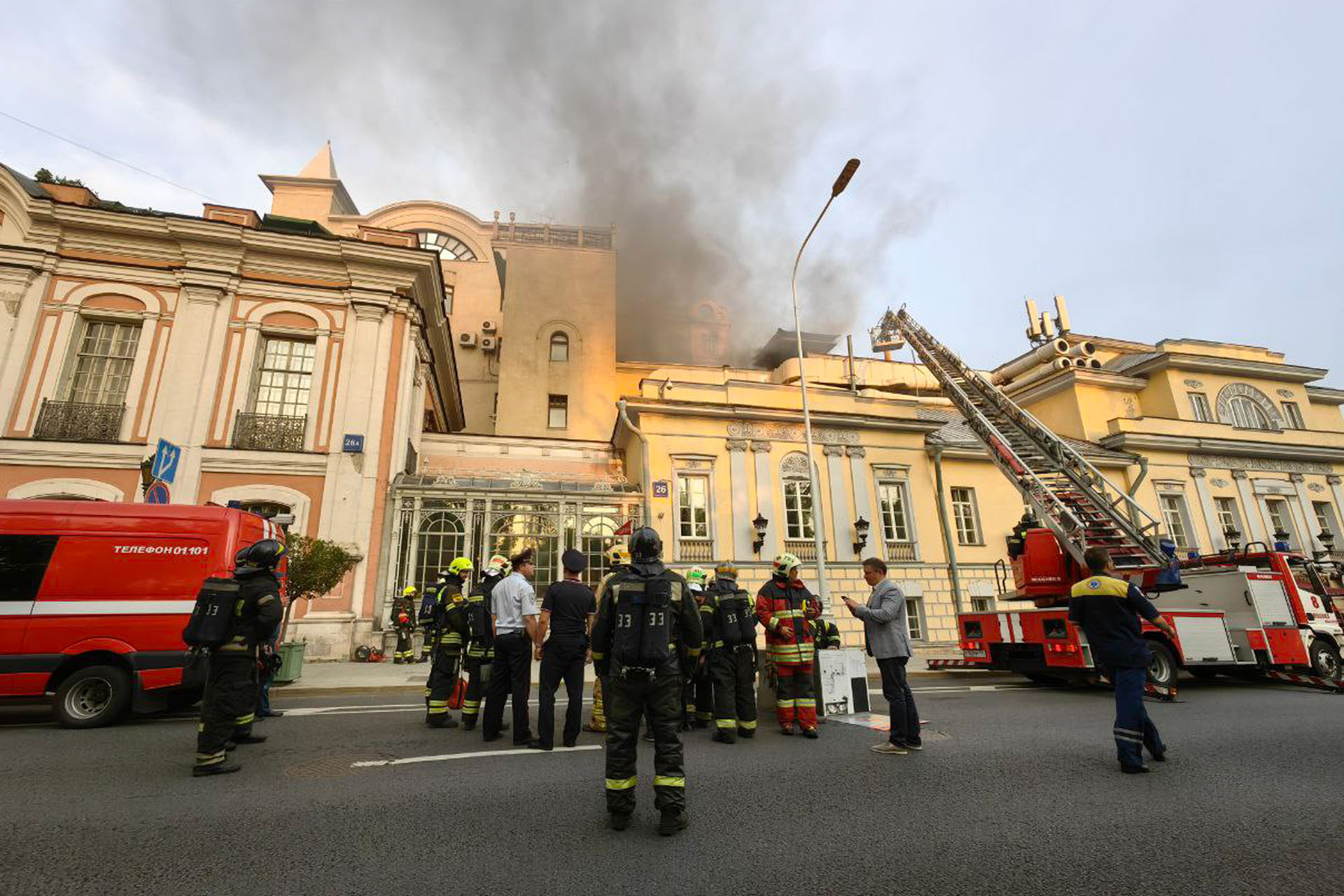 Пожар в здании, в котором расположены рестораны «‎Пушкинъ»‎ и «‎Турандот»‎, на Тверском бульваре