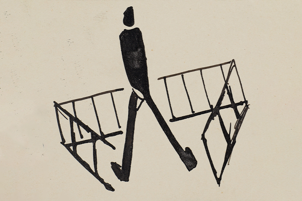 Рисунок Франца Кафки в его записной книжке