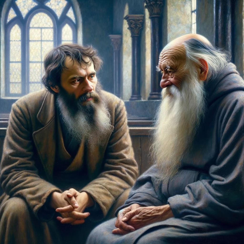 Достоевский беседует со старцем Зосимой