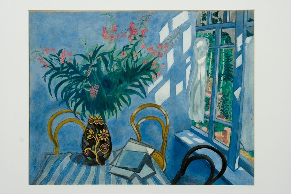 Марк Шагал. «Интерьер с цветами», 1918  год