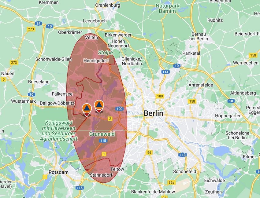 Карта распространения токсичного дыма
