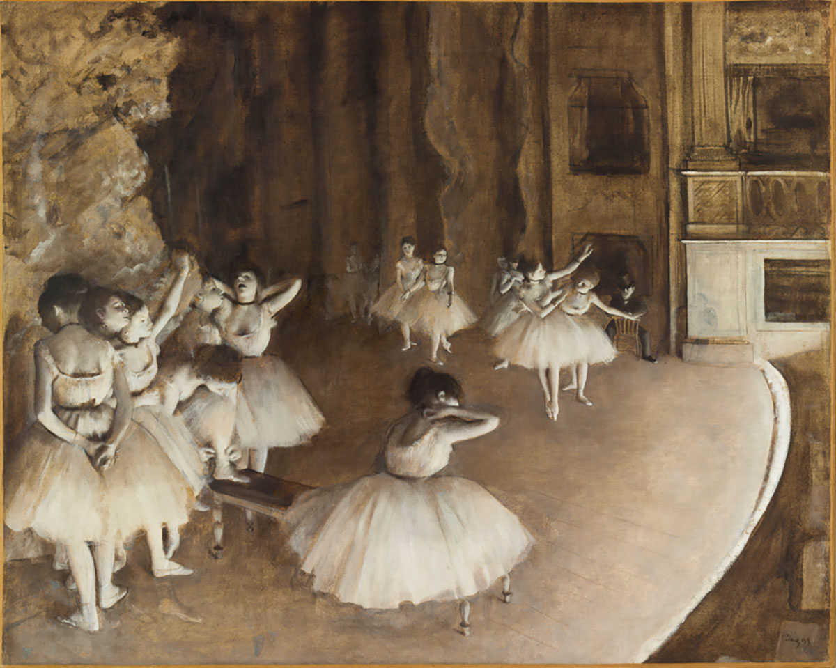 Эдгар Дега «Балетная репетиция на сцене», 1874 год