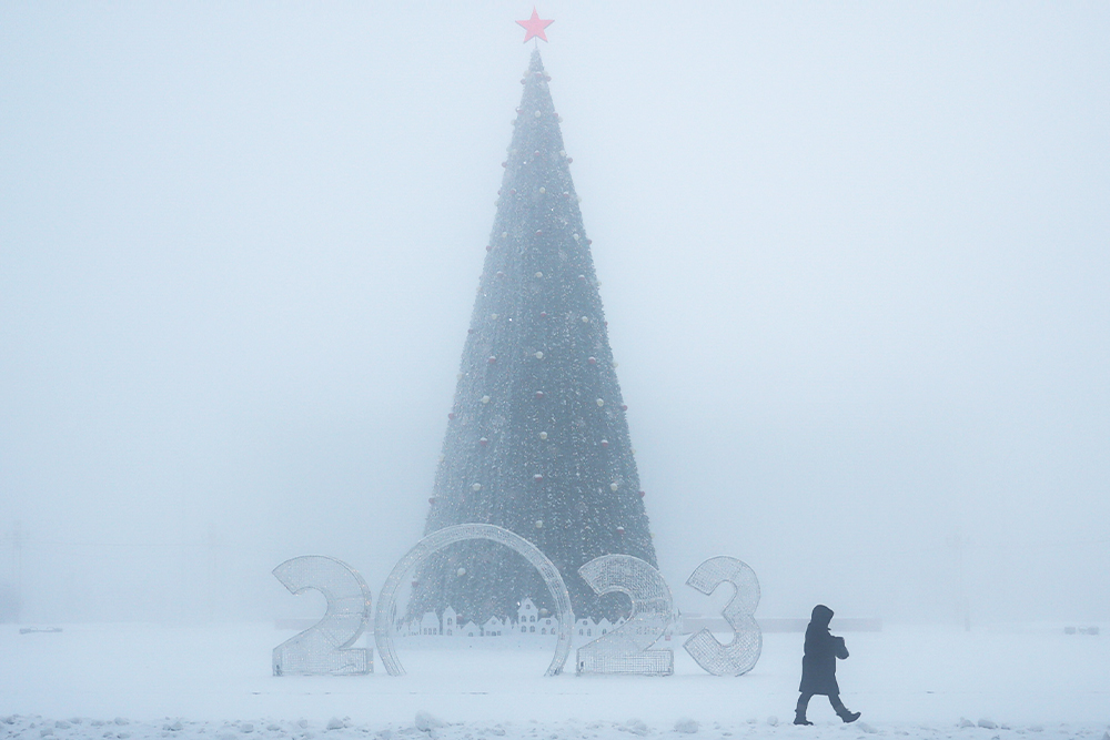 Новогодняя инсталляция в Якутске